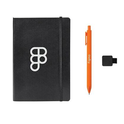 Custom Neoskin Soft Cover Combo Journal Alix Pen - Black/Orange Custom Neoskin Soft Cover Combo Journal Alix Pen - Black/Orange