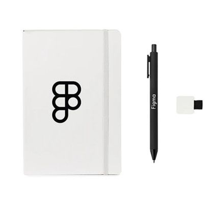 Custom Neoskin Soft Cover Combo Journal Alix Pen - White/Black Custom Neoskin Soft Cover Combo Journal Alix Pen - White/Black