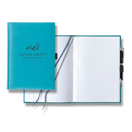 Custom Castelli Tucson Grande Lined White Page Journal with Pen & Loop - Sky Blue