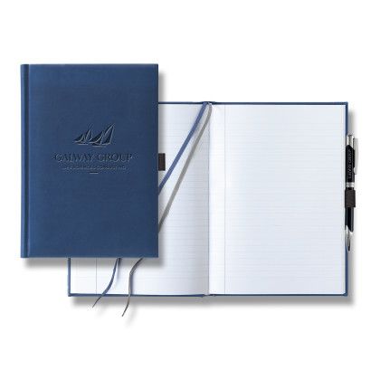 Custom Castelli Tucson Grande Lined White Page Journal with Pen & Loop - Royal Blue