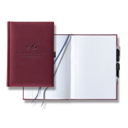 Custom Castelli Tucson Grande Lined White Page Journal with Pen & Loop - Burgundy