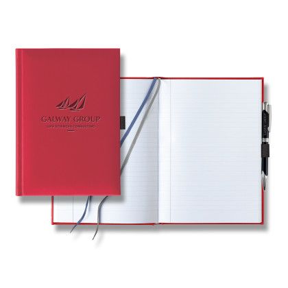 Custom Castelli Tucson Grande Lined White Page Journal with Pen & Loop - Bright Red