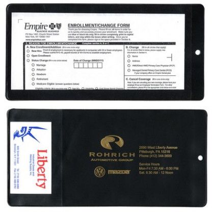 Custom Copy-Guard Vinyl - XL Policy Holder with Extra Pocket (opens on short side) - Black 