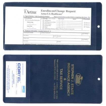 Custom Copy-Guard Vinyl - XL Policy Holder with Extra Pocket (opens on short side) - Royal Blue 