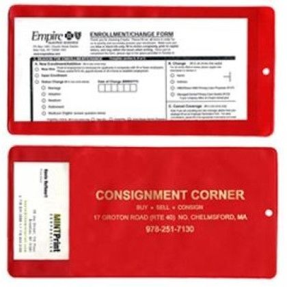 Custom Copy-Guard Vinyl - XL Policy Holder with Extra Pocket (opens on short side) - Red 
