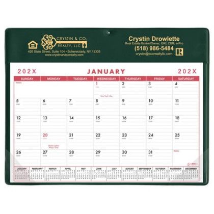 Custom Calendar Doodle Pad Without Grommet or Greeting Page - Green