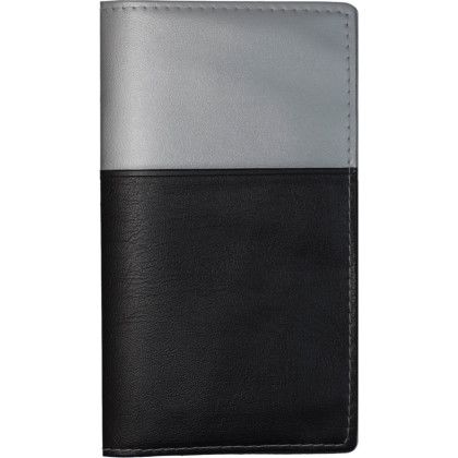 Custom Soft Cover 2 Tone Vinyl France Series Tally Book - Silver with Black Custom Soft Cover 2 Tone Vinyl France Series Tally Book - Silver with Black