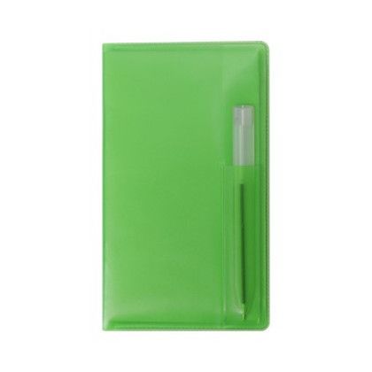 Custom Translucent Vinyl Cover Monthly Planner with Flat Pen - Translucent Green Custom Translucent Vinyl Cover Monthly Planner with Flat Pen - Translucent Green