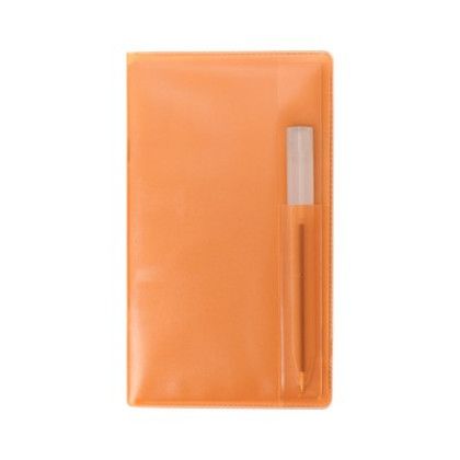 Custom Translucent Vinyl Cover Weekly Planner with Flat Clear Pen - Translucent Orange Custom Translucent Vinyl Cover Weekly Planner with Flat Clear Pen - Translucent Orange