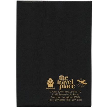 Custom 7 x 10 Executive Vinyl Cover Weekly Planner - Black Skai 