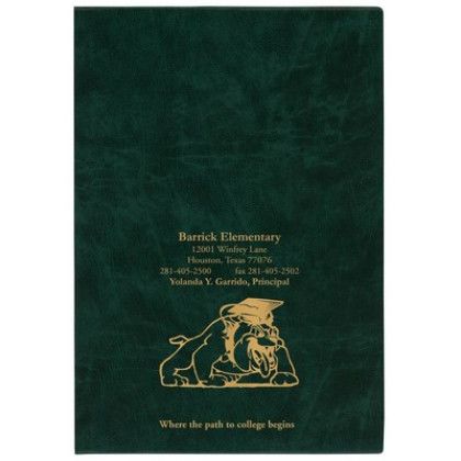 Custom 7 x 10 Executive Vinyl Cover Weekly Planner - Dragon Green