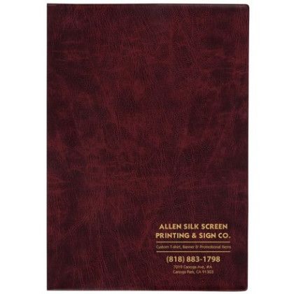 Custom 7 x 10 Executive Vinyl Cover Weekly Planner -  Wine