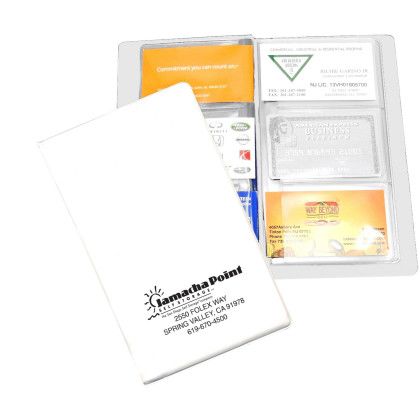 Custom Business Card Caddy 4 Pages - White