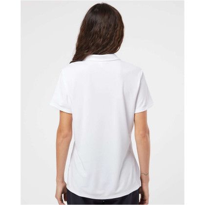 Custom Adidas Women's Performance Polo - 1 Piece - White Back View Custom Adidas Women's Performance Polo - 1 Piece - White Back View
