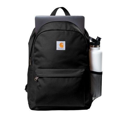 Custom Carhartt Canvas Backpack - 1 Piece - Black In Use 