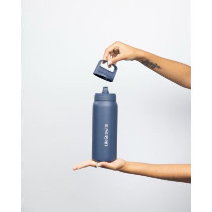 Custom LifeStraw Go Series Bottle - 24 oz (Stainless) - Aegean In Use