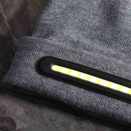 Custom Renew Rechargeable COB Beanie - Grey Close View Custom Renew Rechargeable COB Beanie - Grey Close View
