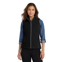 Custom Port Authority Women's Microfleece Vest - 1 Piece - Black 