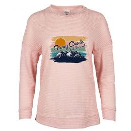 Custom Women's Waffle Knit Hi Low Shirt - Full Color - Pink Custom Women's Waffle Knit Hi Low Shirt - Full Color - Pink