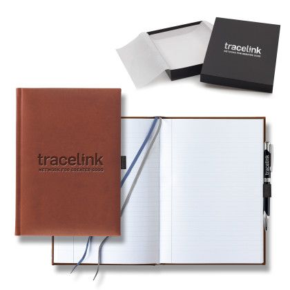 Custom Castelli Tucson Grande Lined White Page Journal Gift Set - Terracotta Custom Castelli Tucson Grande Lined White Page Journal Gift Set - Terracotta