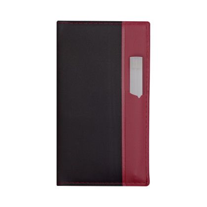 Custom Lafayette Series Soft Cover 2 Tone Vinyl Address Book w/ Clear Pen - Black with wine red Custom Lafayette Series Soft Cover 2 Tone Vinyl Address Book w/ Clear Pen - Black with wine red