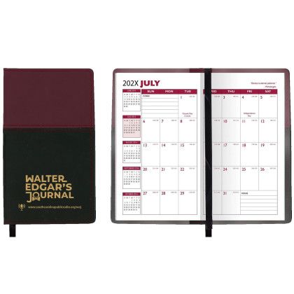 Custom Mystic Series Soft Cover 2 Tone Vinyl Academic Planner / 2 Color - Black with wine red