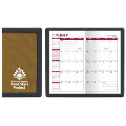 Custom 2 Tone Vinyl Cover Academic Planner w/ 2 Color Insert - Almond beige with Black Custom 2 Tone Vinyl Cover Academic Planner w/ 2 Color Insert - Almond beige with Black