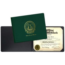 Custom Economy Heat Sealed Diploma Holder (Landscape Style) - Green Custom Economy Heat Sealed Diploma Holder (Landscape Style) - Green