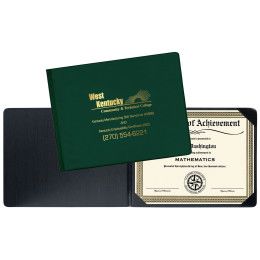 Custom Standard Heat Sealed Diploma Holder (Landscape Style) - Green Custom Standard Heat Sealed Diploma Holder (Landscape Style) - Green