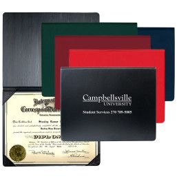 Custom Standard Heat Sealed Diploma Holder (Portrait Style) - All Colors Custom Standard Heat Sealed Diploma Holder (Portrait Style) - All Colors