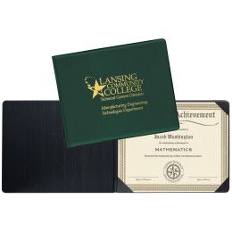 Custom Padded Heat Sealed Diploma Holder (Landscape Style) - Green Custom Padded Heat Sealed Diploma Holder (Landscape Style) - Green