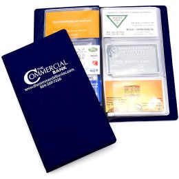 Custom Business Card Caddy 4 Pages - Navy blue