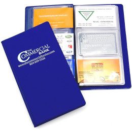 Custom Business Card Caddy 8 Pages - Royal blue