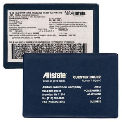 Custom XL Large Insurance Card Holder - Navy Blue