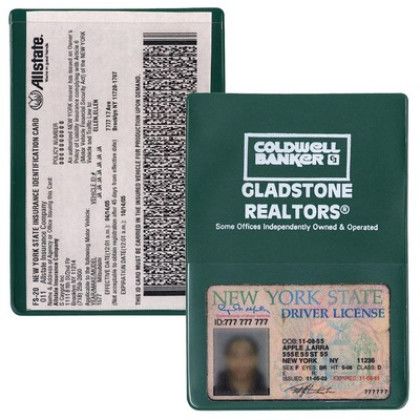 Custom Insurance Card Holder (with Extra Pocket) - Green