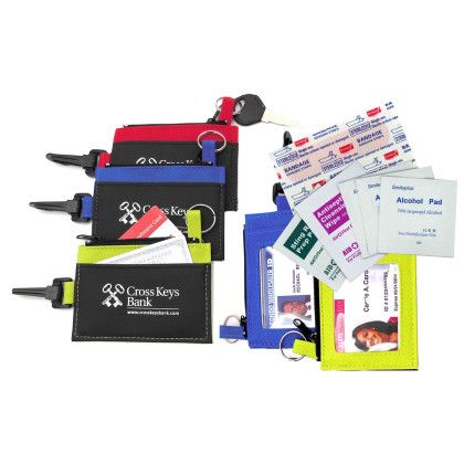 Custom Clip-On ID Holder with Zip Purse & Plastic Clip for Hanging - All Colors