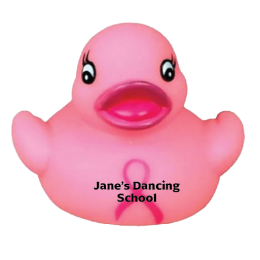 Custom Mini Rubber Pink Ribbon Duck Toy