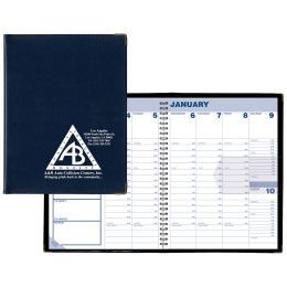 Custom Softouch Sewn Weekly Diary w/ Metal Corners - Navy Blue Custom Softouch Sewn Weekly Diary w/ Metal Corners - Navy Blue
