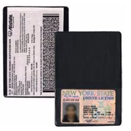 Custom Insurance Card Holder (with Extra Pocket) - Black