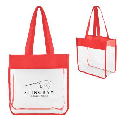 Custom Cassie Clear EVA Tote Bag - Red Custom Cassie Clear EVA Tote Bag - Red