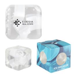 Custom Ice Breaker Stress Ball - Clear with White Custom Ice Breaker Stress Ball - Clear with White