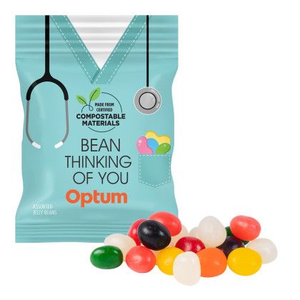 Custom 2 oz. ECO-Digibag, Compostable & Full Color, Assorted Jelly Beans