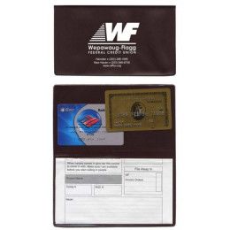 Custom Card Case with 2 Clear Pockets With Imprint 5.25" W x 3" H - Black 