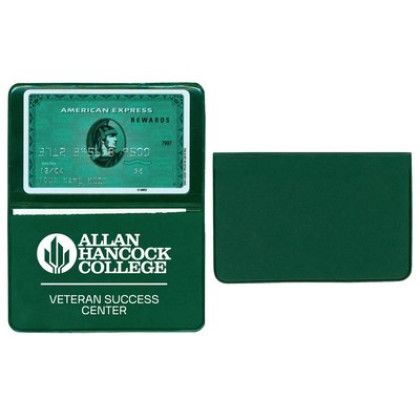 Custom Card Case with 1 Clear Pocket - Green 