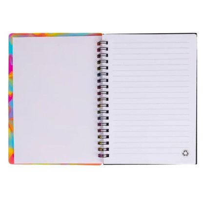 Custom SenseWrite Sensory Notebook - Rainbow Swirl Open View Custom SenseWrite Sensory Notebook - Rainbow Swirl Open View