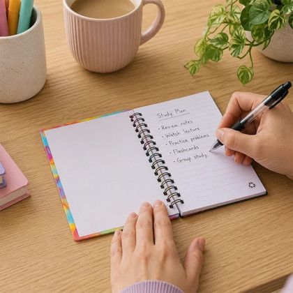 Custom SenseWrite Sensory Notebook - Rainbow Swirl Lifestyle View Custom SenseWrite Sensory Notebook - Rainbow Swirl Lifestyle View
