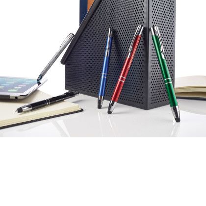 Custom Ali Ballpoint Pen & Stylus - All Colors Lifestyle View Custom Ali Ballpoint Pen & Stylus - All Colors Lifestyle View
