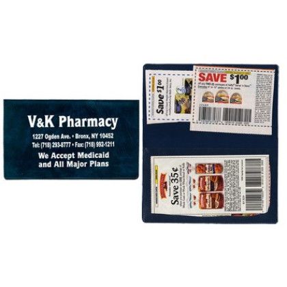 Custom Two Pocket Coupon Case in Executive Vinyl - Midnight Blue Custom Two Pocket Coupon Case in Executive Vinyl - Midnight Blue