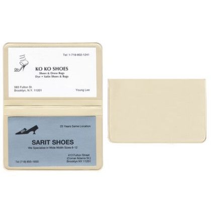 Custom Card Case with 2 Clear pockets - Bone White 