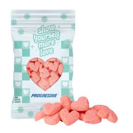 Custom 4 oz. Mini Strawberry Heart Cookies Digibag Custom 4 oz. Mini Strawberry Heart Cookies Digibag